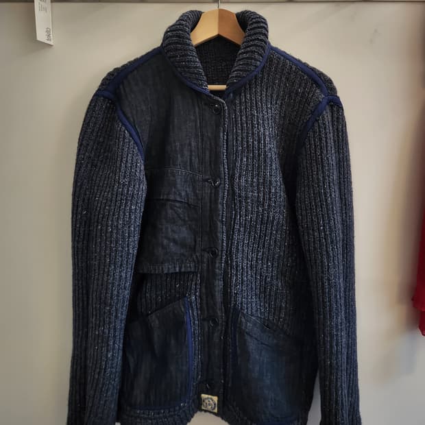 블루블루재팬 울 데님 리버서블 가디건