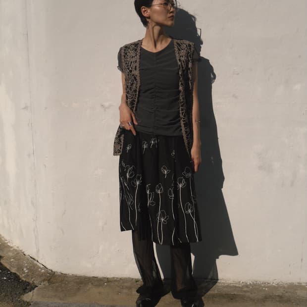 Flower half skirt