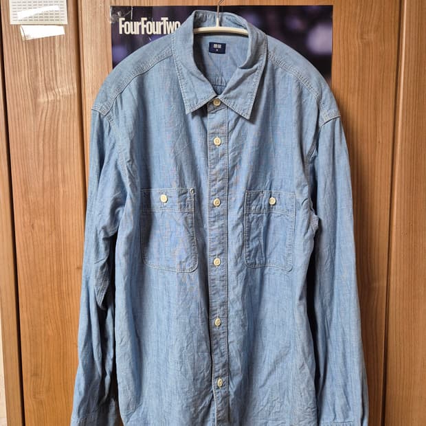 유니킁로 샴브레이셔츠 M 라이트블루