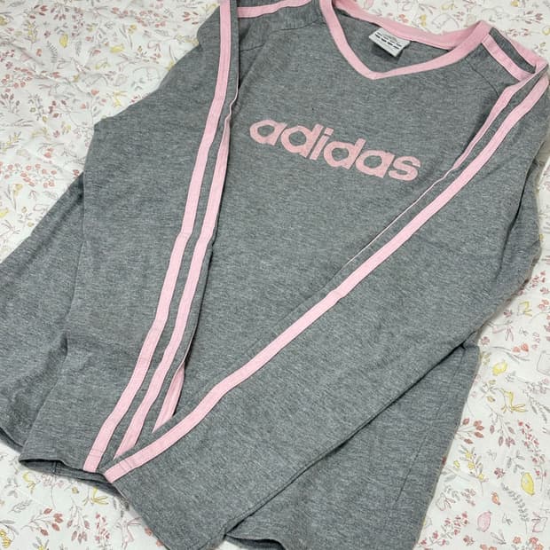 아디다스 회핑 회색 핑크 롱슬리브 히메갸루 러힙 러블리힙