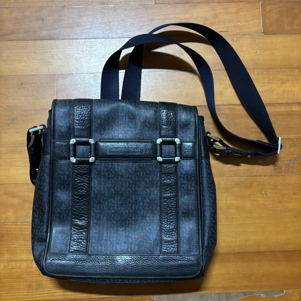 vintage louis quatorez leather mail bag