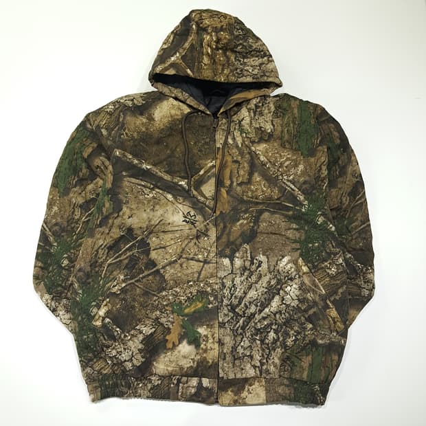 CL697 2XL 게임하이드 00s 리얼트리 퀼팅 브라운 후드 자켓 점