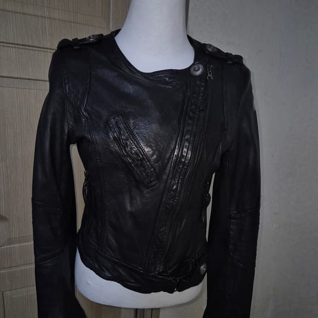 펑크 락시크 빈티지 리얼레더 자켓