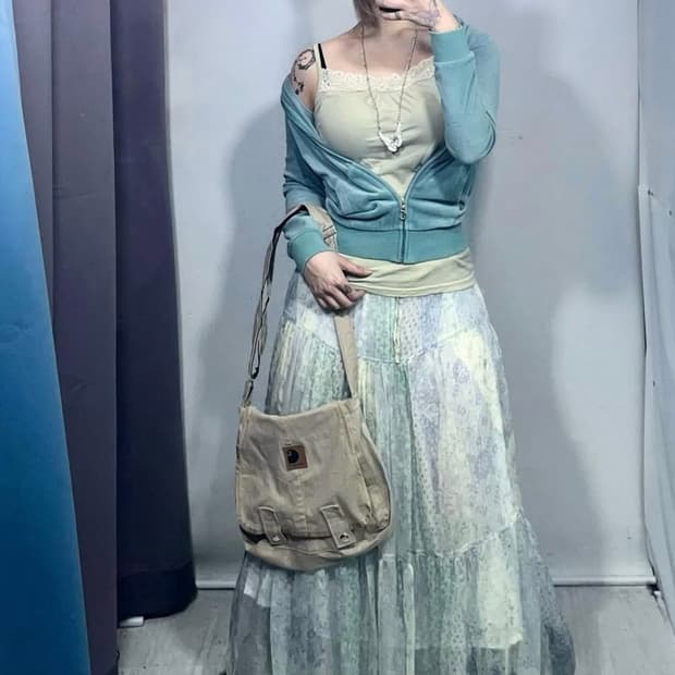 페어리 민트후집 롱스커트 개대장셋트