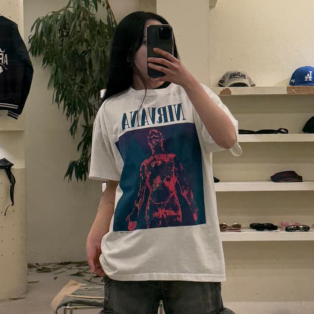 너바나 In Utero 프린트 반팔 티셔츠 U447