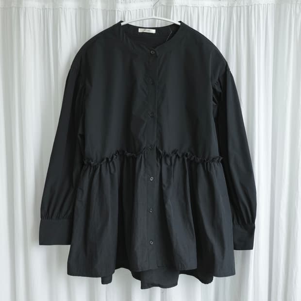 Black cancan frill blouse