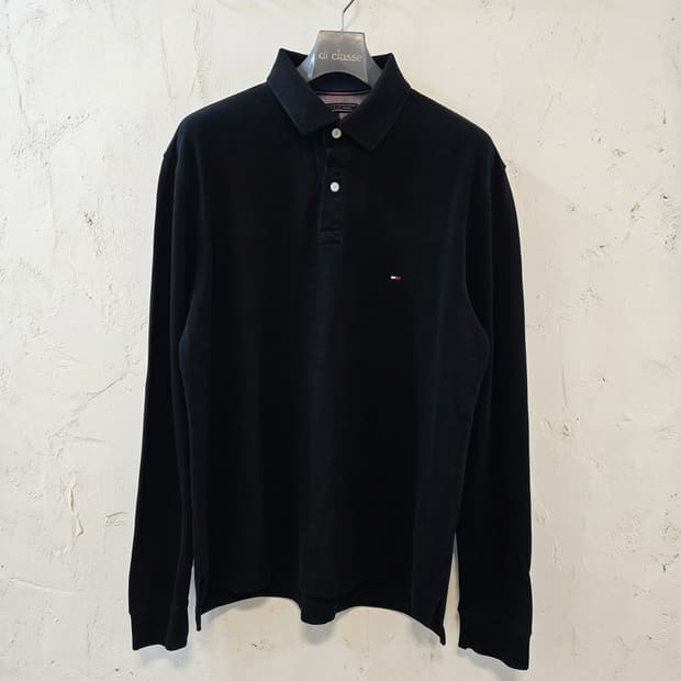 타미힐피거 남성 긴팔 폴로티 블랙 L