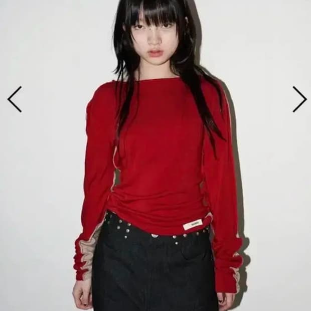 데어드 dared 하프앤하프 슬리브 레드