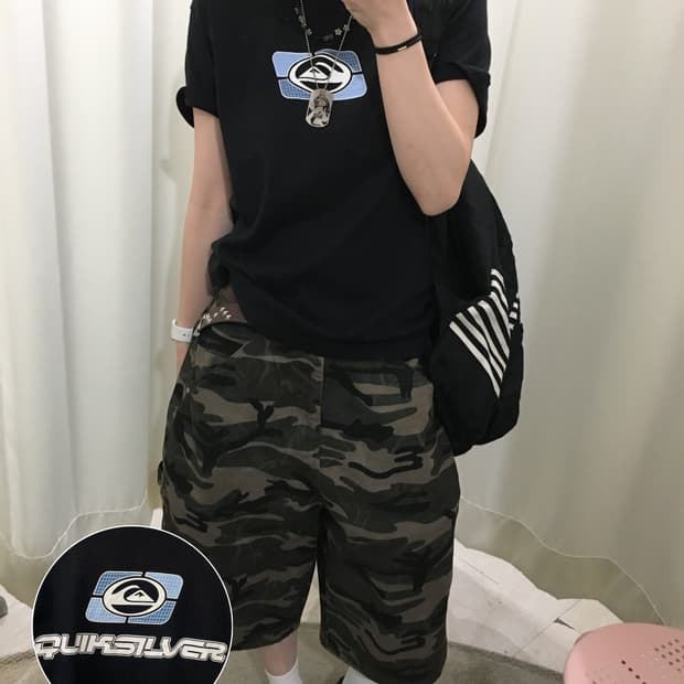 퀵실버 프린팅 반팔티