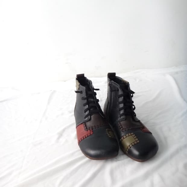 Patch high moc shoes / black