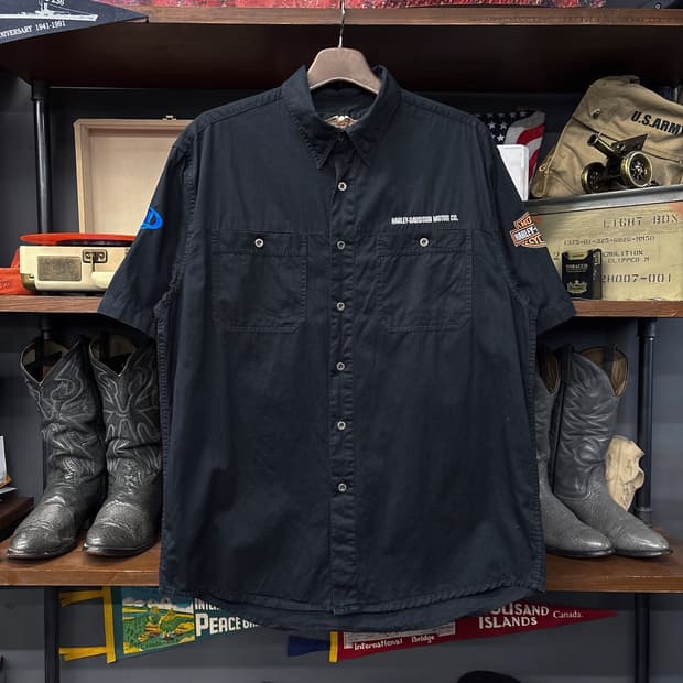 00s 할리데이비슨 Buell 뷰엘 리얼워크 코튼 메카닉 셔츠 N1189