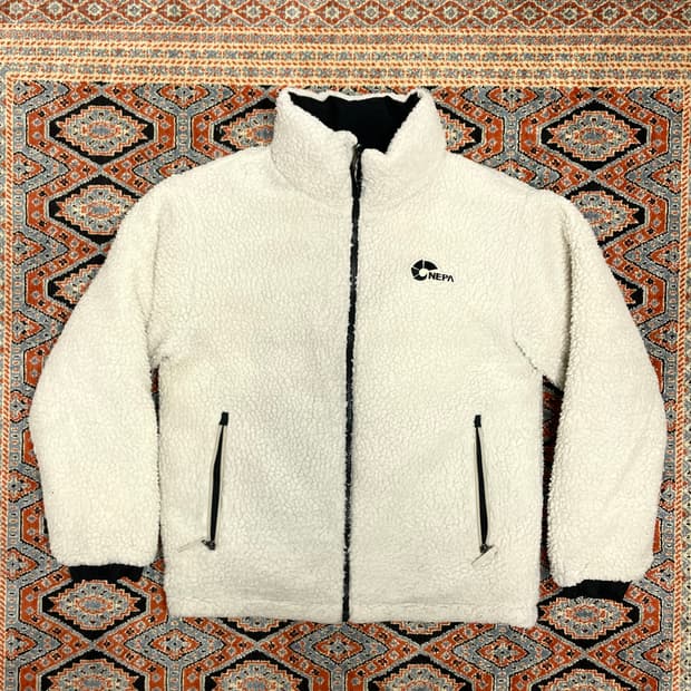 네파 블랙 플리스 리버시블 패딩점퍼 여성S