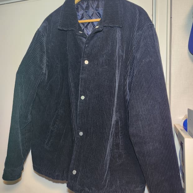자라 네이비 코듀로이 누빔 자켓 XL