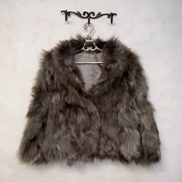 Mixed ash pink fox fur jacket 