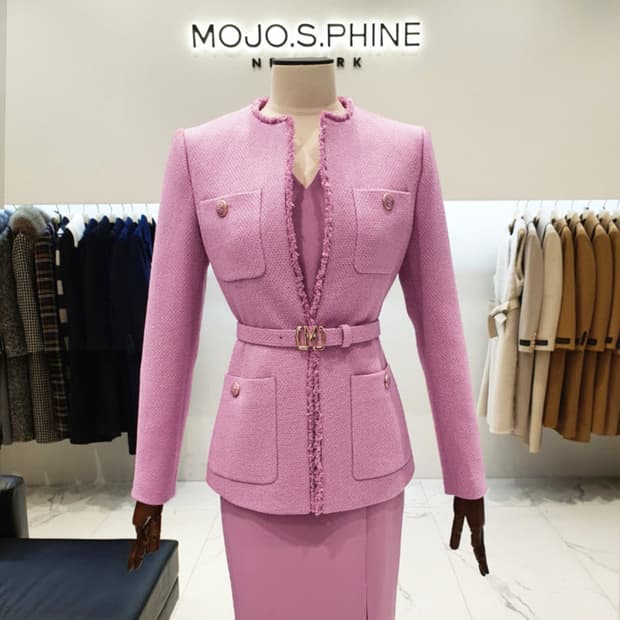 모조에스핀(MOJO.S.PHINE) 벨티드 트위드자켓 55