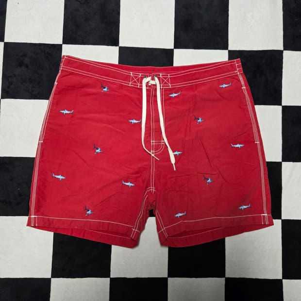 XL 폴로랄프로렌 90s 샤크 엠브로이드 스윔팬츠 레드 수영복