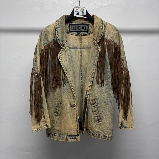 빈티지 프린지 데님 자켓