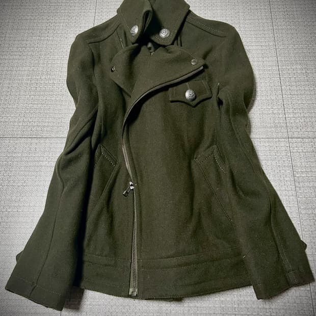 *rare design* 2000s JPN 카키 사선 코트 자켓