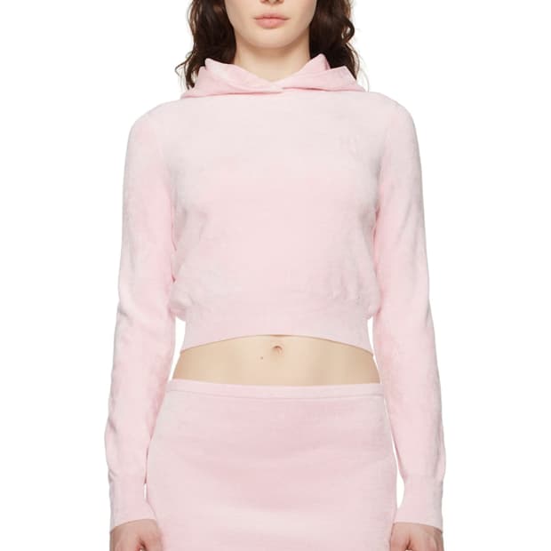 알렉산더왕 핑크 크롭 후디 (택있는 새상품)