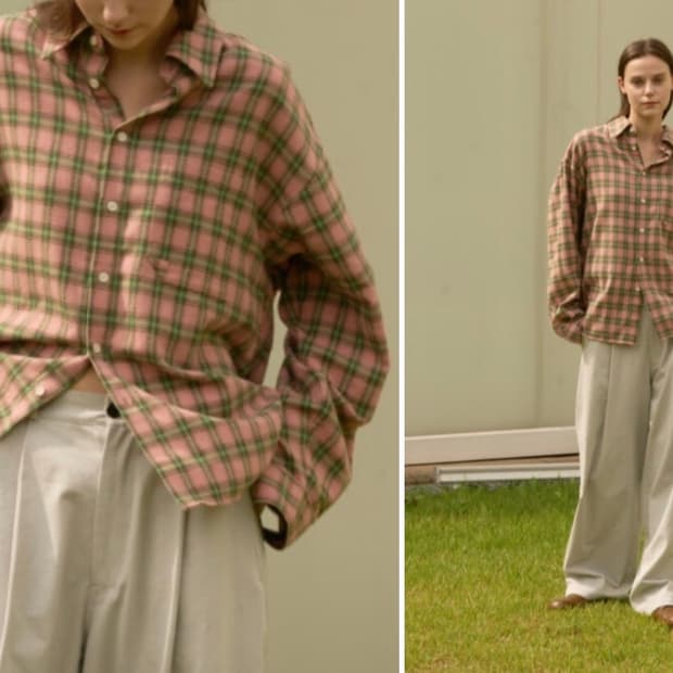 웨이비니스 핑크 멜론 체크 셔츠 2size