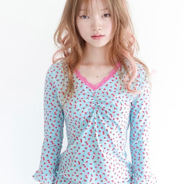 샵페어리 스트로베리 레이스 탑