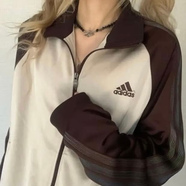 아디다스 브라운 희귀 져지/빈티지 트랙탑