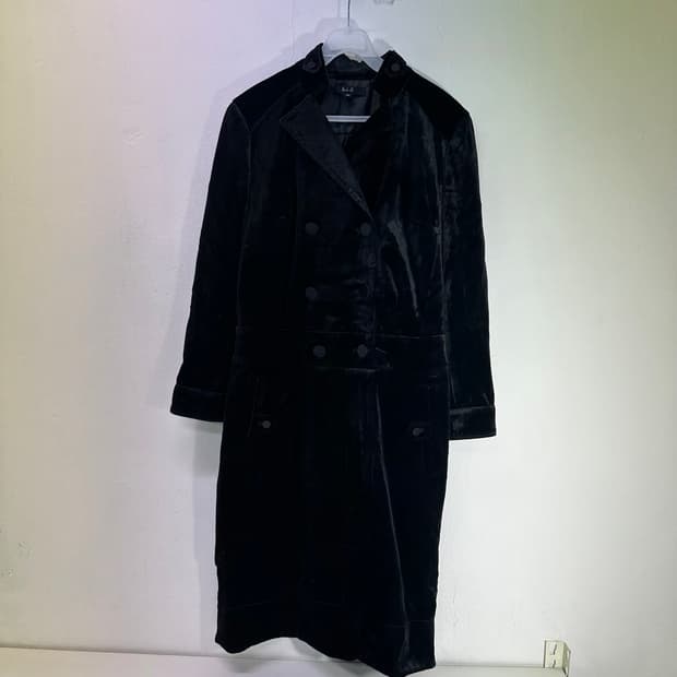 66 우먼M 지오송지오 블랙 벨벳 원피스형 코트