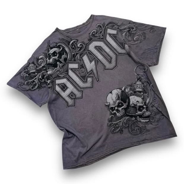 AC/DC 호러 페이스 뱀파이어 밴드 반팔 티셔츠