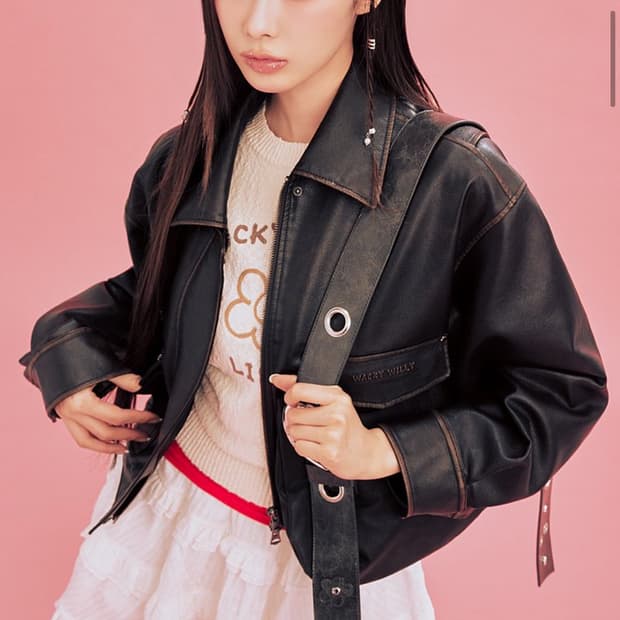 (새상품) 와키윌리 신상 레더자켓 (지젤착용)