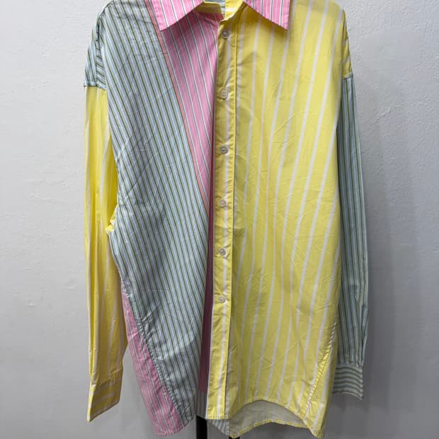 정품) 마르니 여성 오버핏 컬러풀 스트라이프 셔츠 36