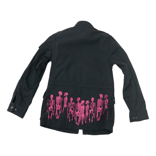 히스테릭글래머 빈티지 핑크 스켈레톤 아트워크 M-65 필드 자켓