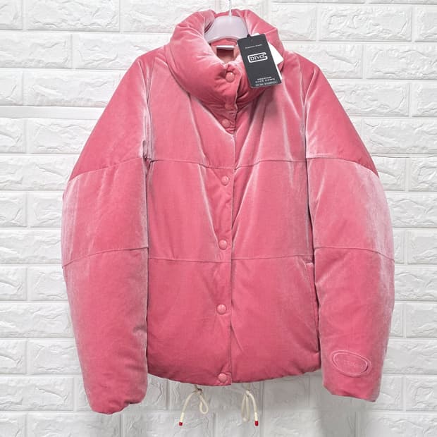 택포) 질스튜어트  벨벳 다운 숏패딩 90 새상품