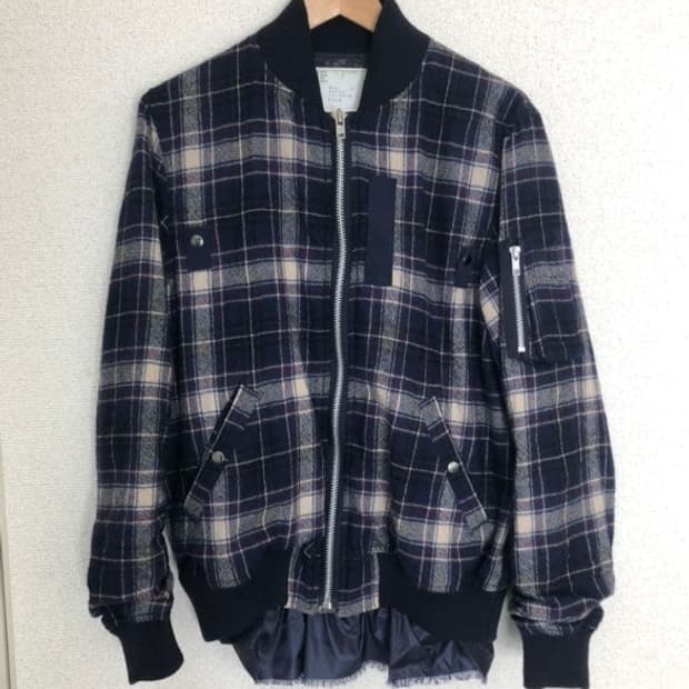 sacai check flannel wool ma-1