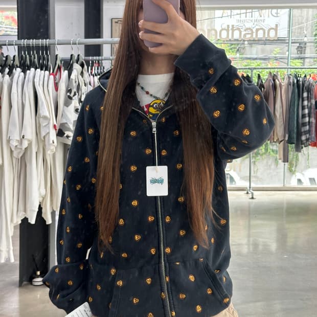베이프 마일로 자수 투웨이 후드집업