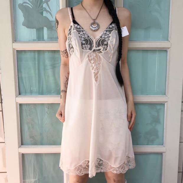 Lace point slip onepiece