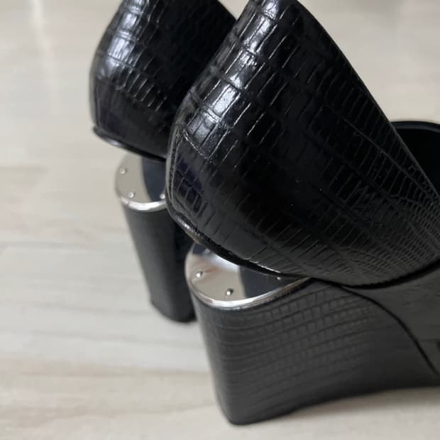 알렉산더왕 실버웨지힐 샌들 블랙 37