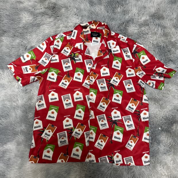 rhude 블랙아이콘 하와이안 말보로 셔츠 100 L  사이즈