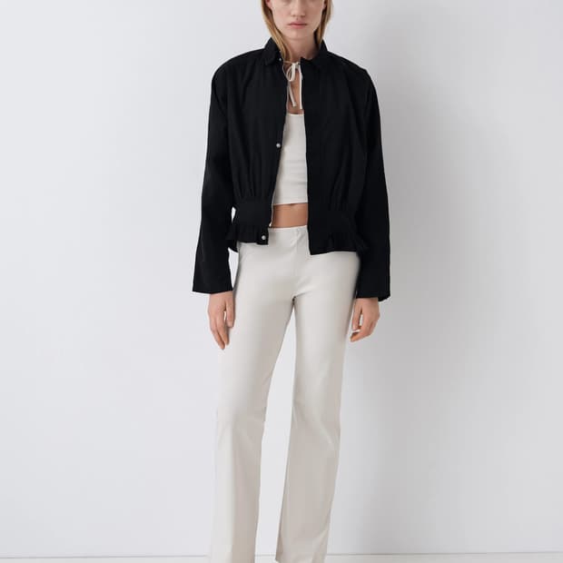 (S,M)/ 기마구아스 ASHLEY 데님 프릴 자켓