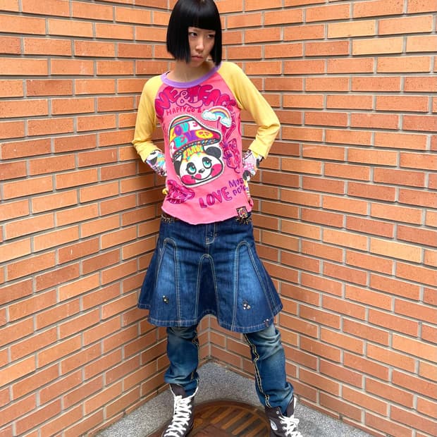 Love Panda Mushroom Layered Long Sleeve
