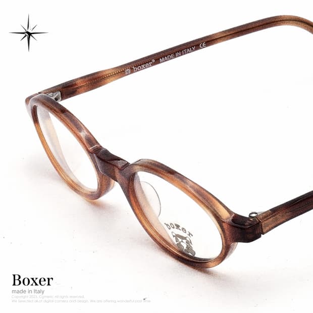 ( Made in Italy ) 🤎Boxer 호피 뿔테🐆빈티지 안경