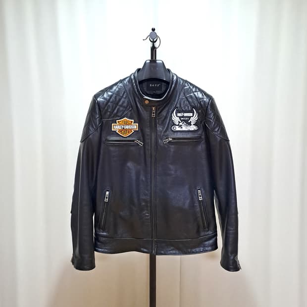 (택포) 할리패치 소가죽 자켓 100 B252