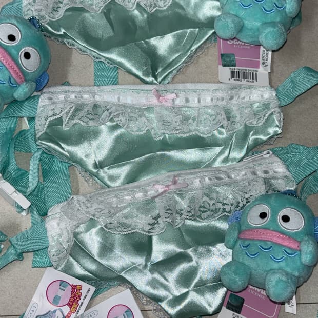 민트 레이스 팬티파우치 20cm 힙색 가챠 + 한교동 민트 키링