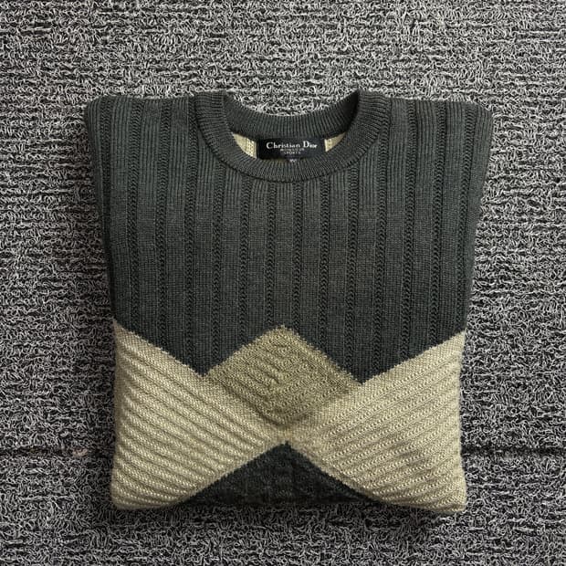 90s 크리스찬 디올 가죽 패치 로고 아카이브 스웨터 2569