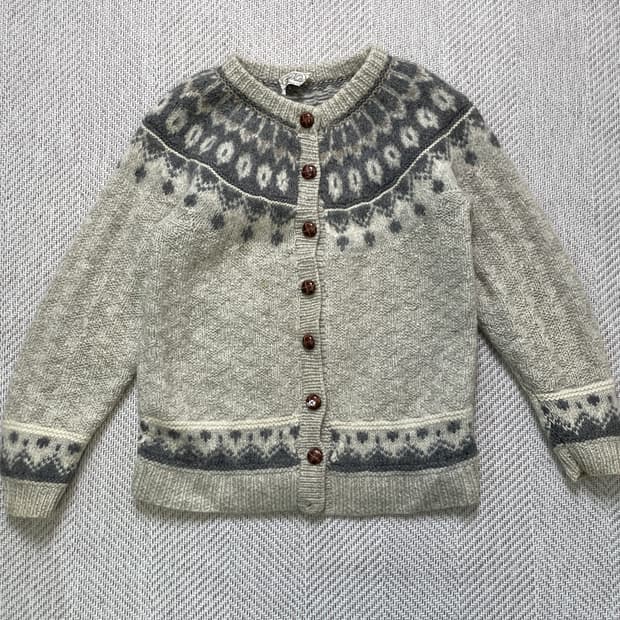 빈티지 핸드니트 노르딕 토클 니트 가디건