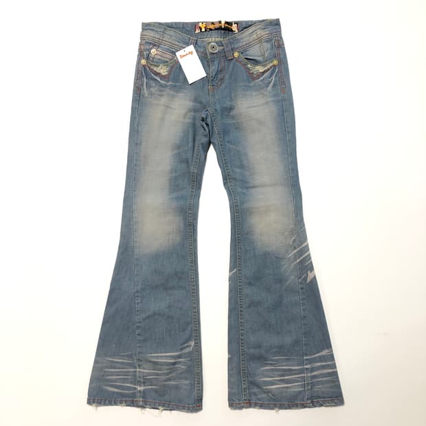 로지엔젤 Y2K 플레어 데님팬츠