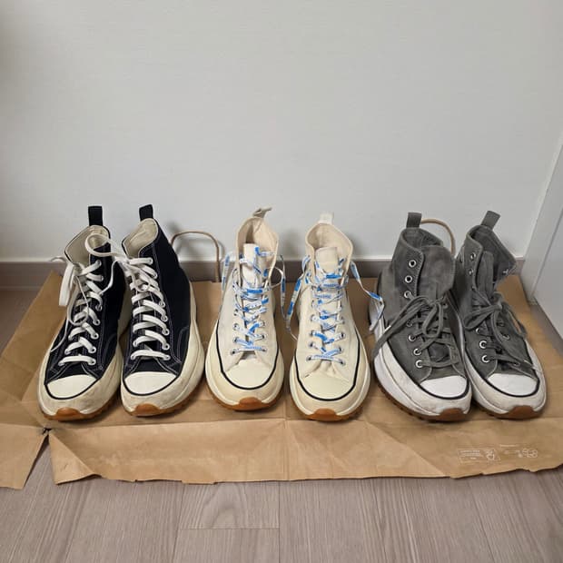 (중고) 컨버스 x JW 앤더슨 런스타 하이크 하이 2개+스모크 280