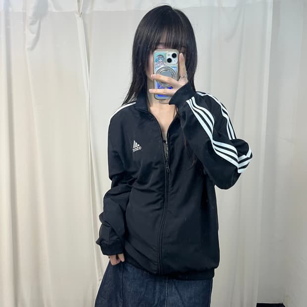 Adidas black windbreaker