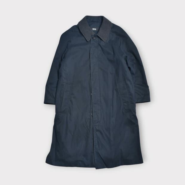 휴고보스 빈티지 구제 백화점판 싱글 트렌치 롱 맥코트 N885