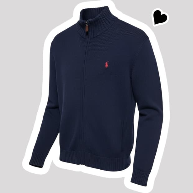 폴로 랄프로렌 네이비 2WAY집업 니트