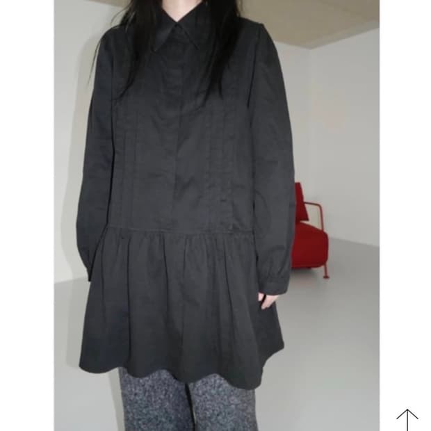 애프터먼데이 핀턱 미디 블랙 원피스 (반택용)